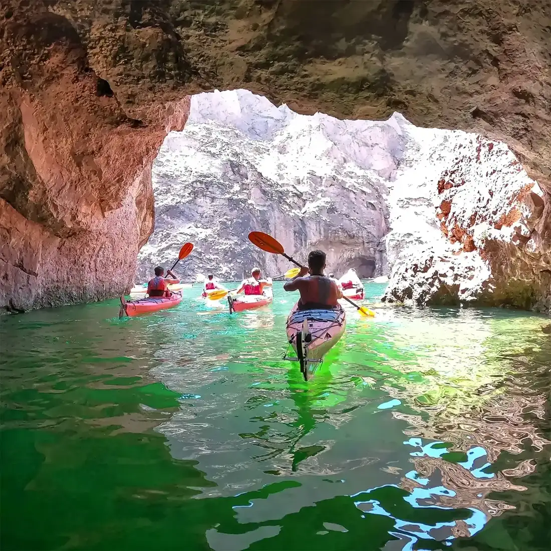 Kayakers enjoying the Colorado River near Las Vegas
