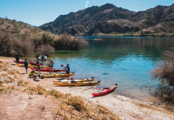 Kayaker on the water at Emerald Cove