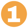Orange circle with the number 1 inside.