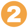 Orange circle with the number 2 inside.